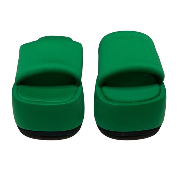 Free People Jeffrey Campbell Text Me Puffy Platform Sandal Green Neoprene 7 - Picture 6 of 11